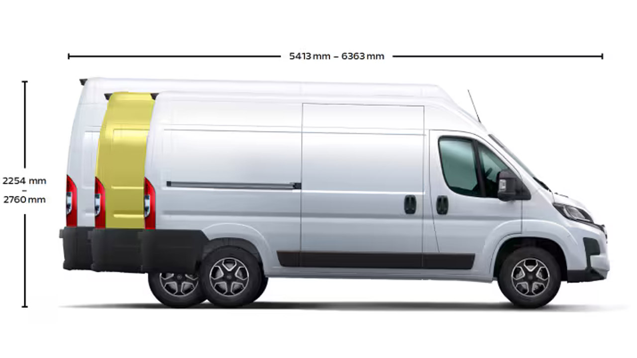 Opel Movano Electric - Všestrannost - Varianty a velikosti karoserie Opel Movano Electric